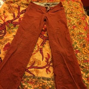 Prana bootcut red corduroy pants